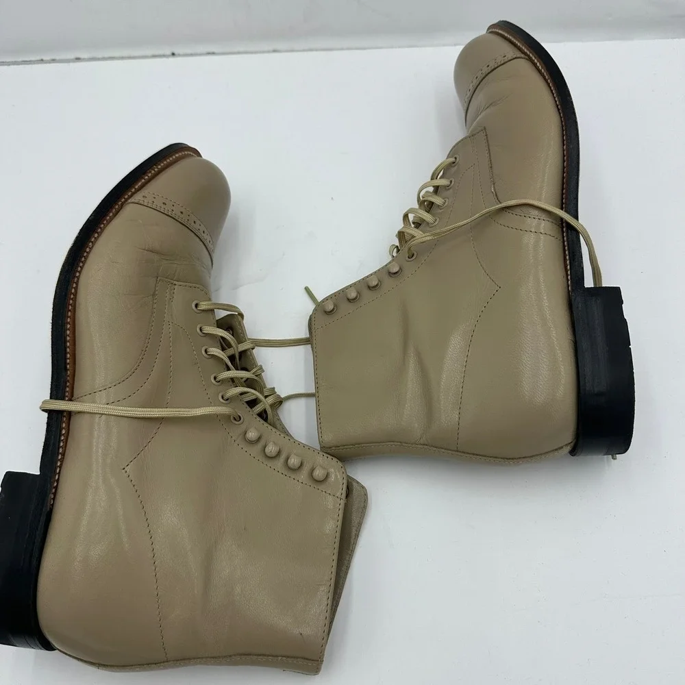 Stacy Adams Madison Tan Leather Cap Toe Goodyear Welted Boots Mens 8.5 D